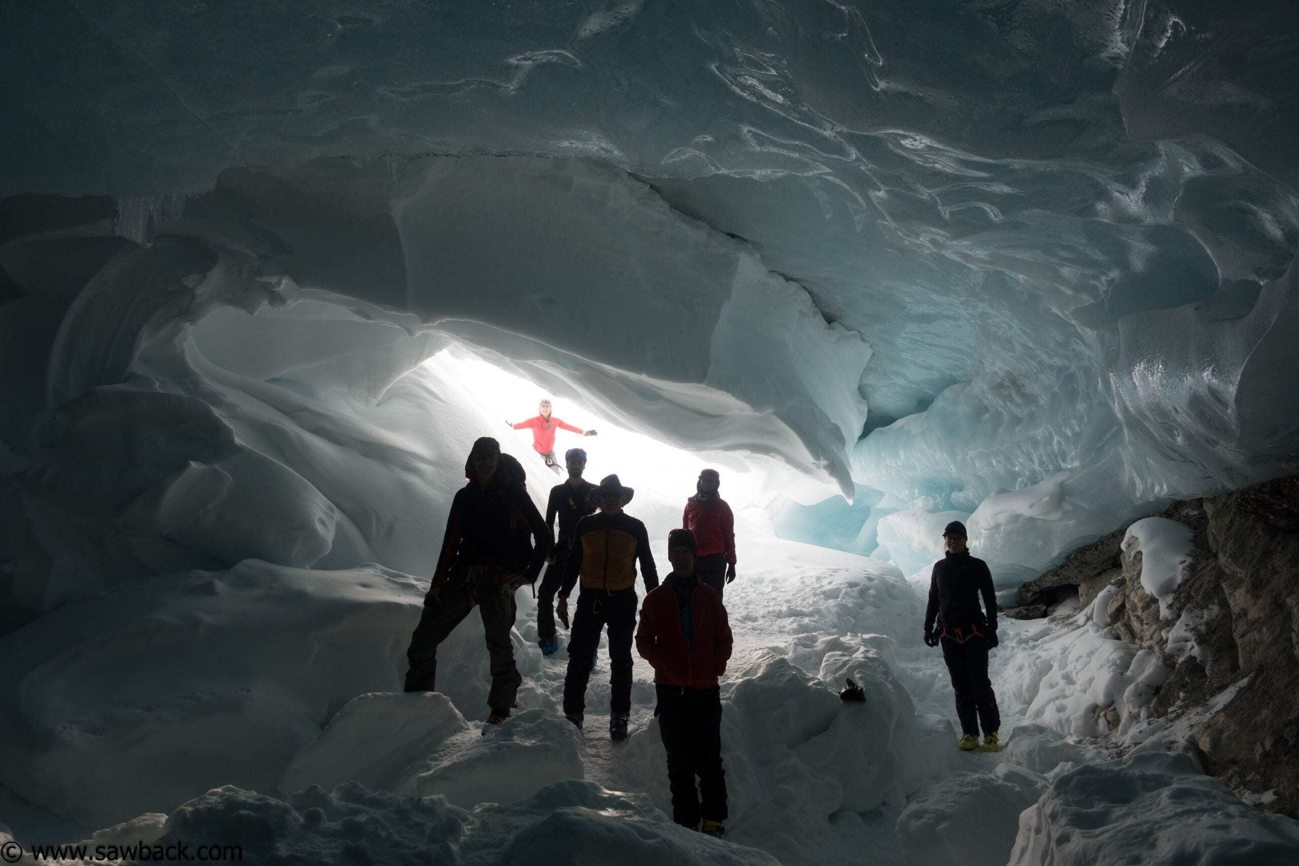 Bow Glacier's Ice Cave made for an interesting diversion during our 2019 Bow Yoho ski traverse