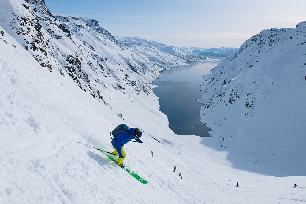 Explore the Fjords of Northern Norway from a remote backcountry lodge - Seiland is a ski touring paradise accessible only by a 3-hour boat trip from Alta. For six days we will enjoy the arctic hospitality of this family-operated lodge and ski the slopes above the nearby fjords, accessed each morning by motorboat.